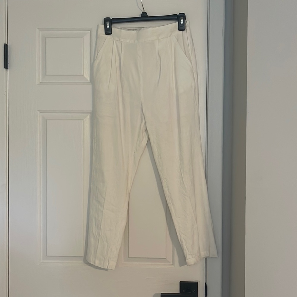 White linen Leith trousers